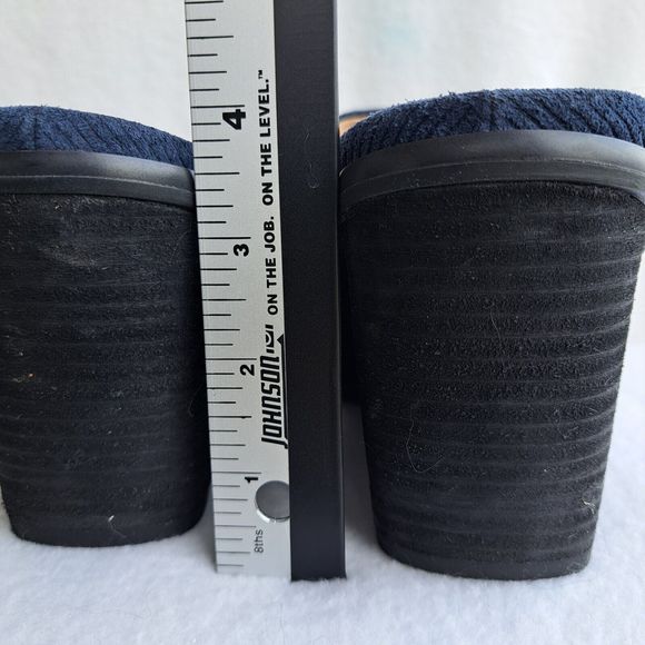 Dr. Scholl's Maxwell Mule Wedge Sz 11 Shoes Blue Suede Peasant Boho Slip… - Picture 10 of 10